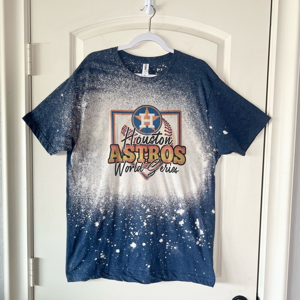 Houston Astros Custom Bleached Shirt XL - Handmade Distressed MLB Tee